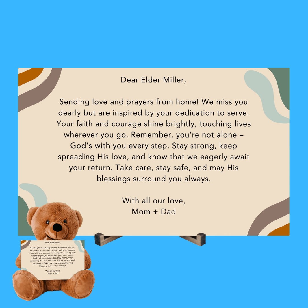 Teddy Bear with Personalized Postcard-Neutral
