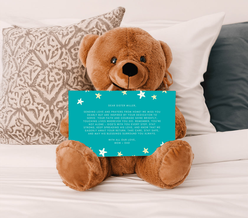 Teddy Bear with Personalized Postcard-Stars