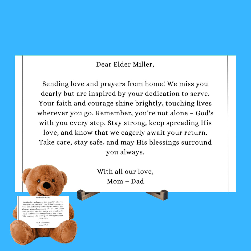 Teddy Bear with Personalized Postcard-Simple