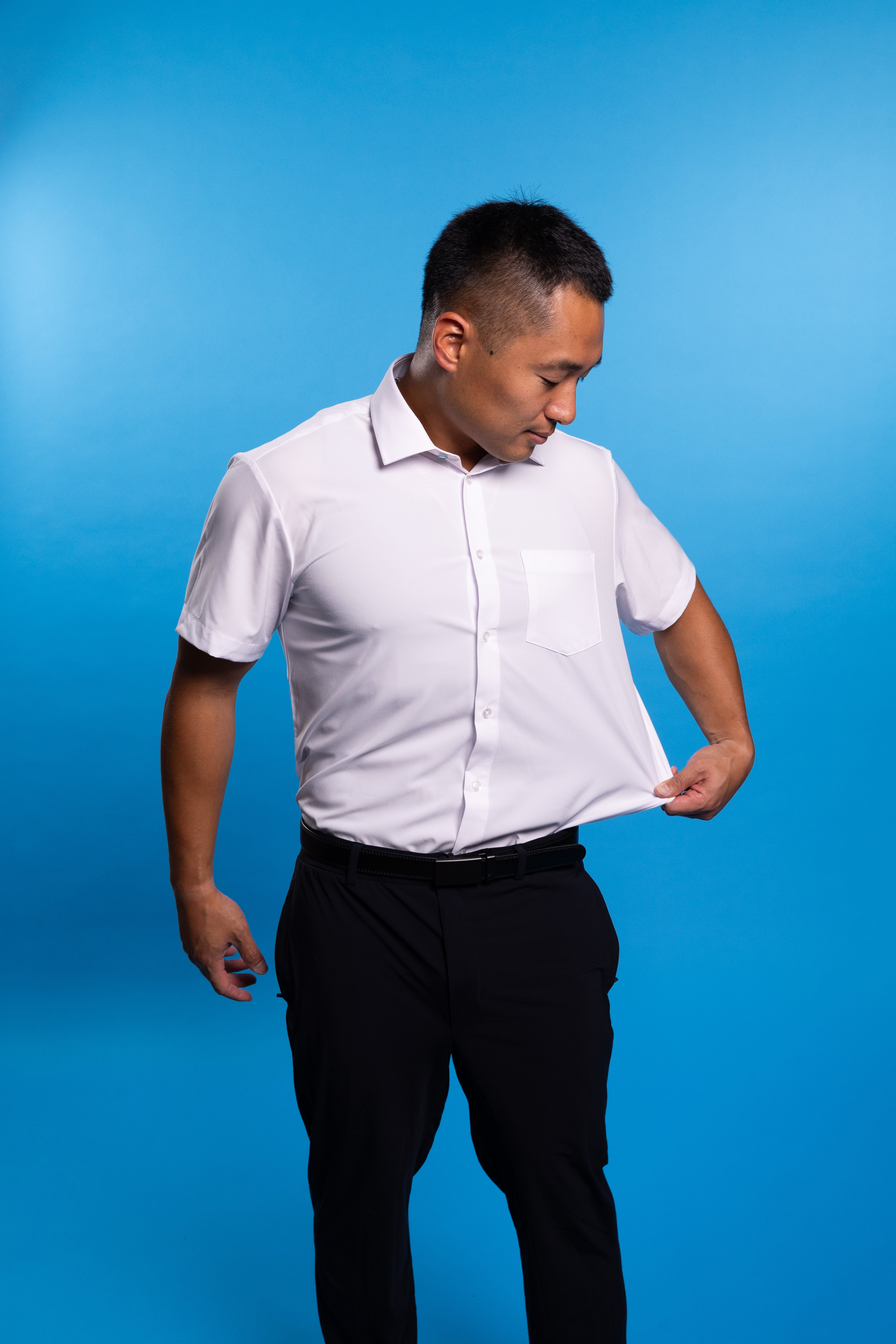 &Collar Range Short Sleeve Dress Shirt