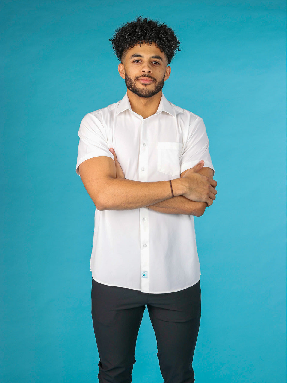 &Collar Range Short Sleeve Dress Shirt