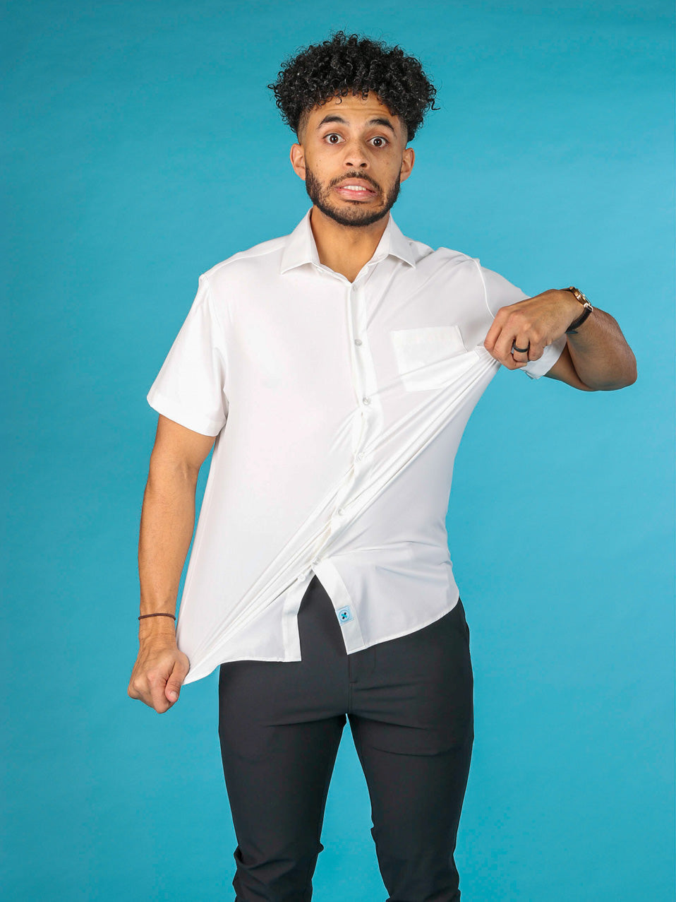 &Collar Range Shirt Short Sleeve- TALL