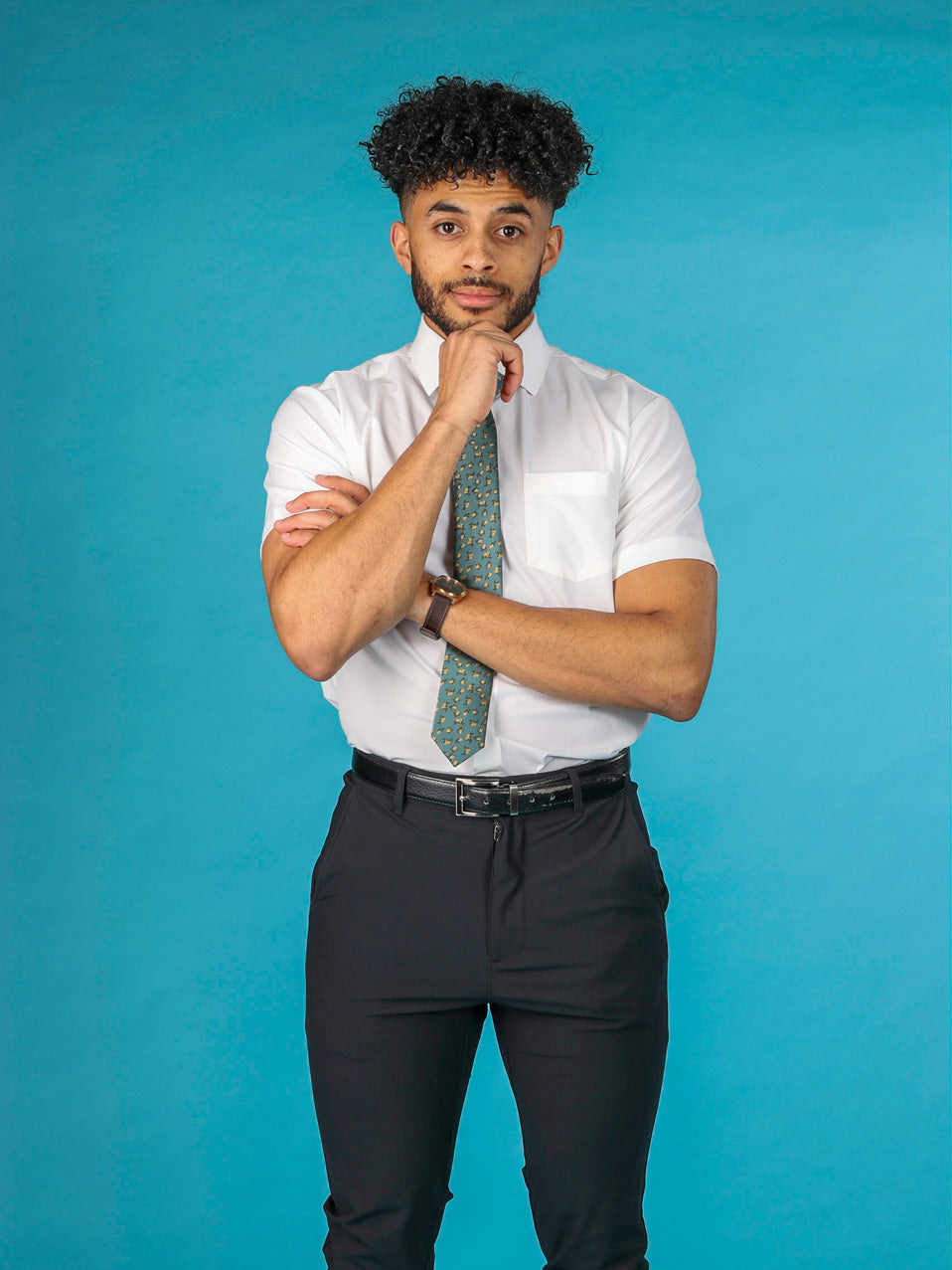 &Collar Range Shirt Short Sleeve- TALL