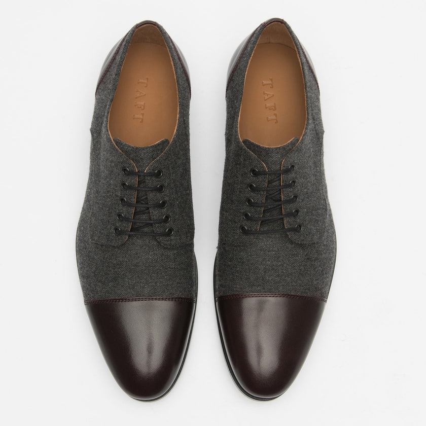 The Jack Shoe in Grey/Oxblood